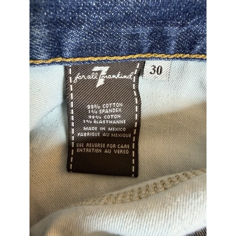 7 For All Mankind Standard Jeans Mens 30x30 Blue Denim Button Fly Straight Leg